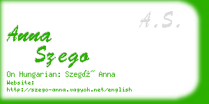 anna szego business card